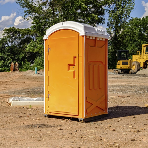 how often are the portable restrooms cleaned and serviced during a rental period in Village St George LA